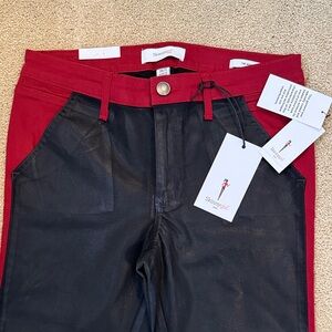 Skinnygirl Bold Burgundy and Black Trousers